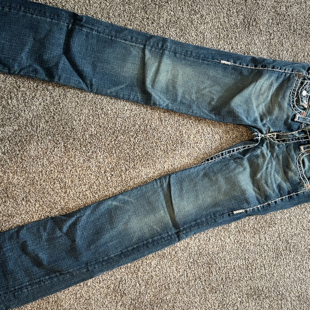 True Religion Women's Blue Straight Leg Jeans